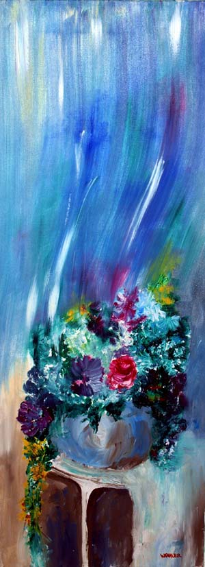 'Liebesgrüße', Öl, 30cm x 80cm, in Privatbesitz