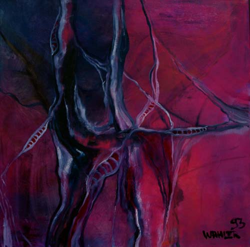 'Lampenfieber', Mischtechnik, 70cm x 70cm, Preis auf Anfrage