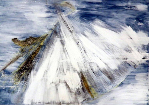 'Gefallener Engel', Mischtechnik, 140cm x 100cm, Preis auf Anfrage