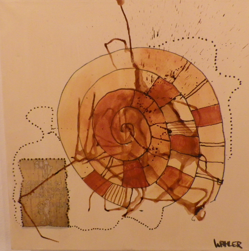 'Kupferschnecke', Collage, 40cm x 40cm, Preis auf Anfrage