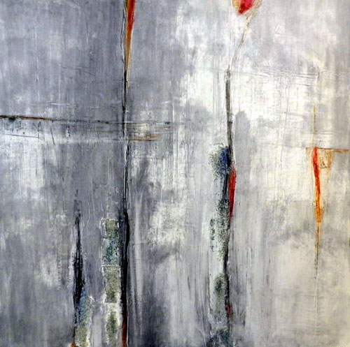 'Mauerblumen', Mischtechnik, 90cm x 90cm, in Privatbesitz