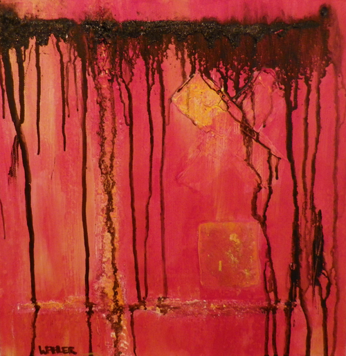 'Schwarze Tränen', Mischtechnik, 40cm x 40cm, Preis auf Anfrage